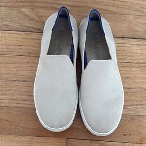 Rothy's Cream and Blue Loafers Slip-Ons